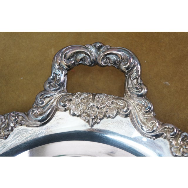 Late 20th Century Very Large Towle 6955 Grand Duchess Oval Silverplate Serving Platter Tray 30" For Sale - Image 11 of 13