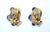 Metal Antigona Paris Gold Plated Sculptural Earrings With Blue Cabochons, a Pair For Sale - Image 7 of 12