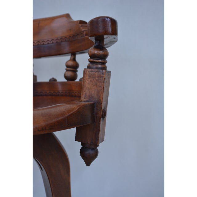 Aesthetic Movement Walnut Swivel Desk Chair, England, 1880s For Sale - Image 8 of 18