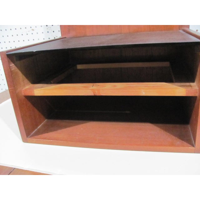 Hans J. Wegner for Getama Floating Nightstand in Teak Glass & Brass 1960s Signed For Sale In Providence - Image 6 of 13