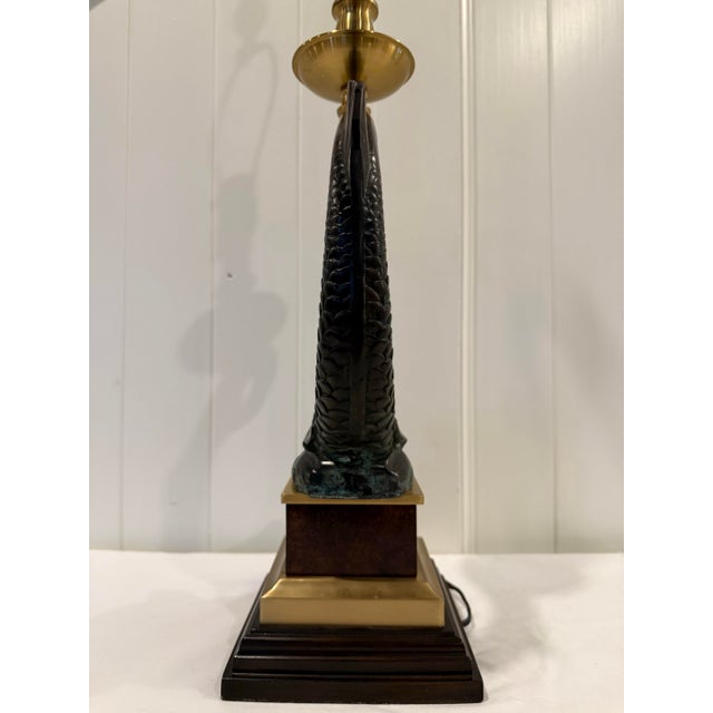 Vintage Wildwood Bronze & Brass Fish Table Lamp For Sale In Nashville - Image 6 of 12