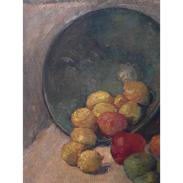 Mid 20th Century Impressionist Wine and Fruit Still Life Painting For Sale - Image 10 of 12