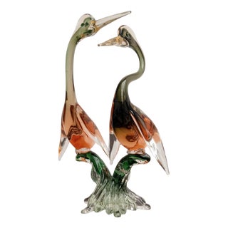 Murano Glass Cormorants Archimede Seguso, 1970s For Sale