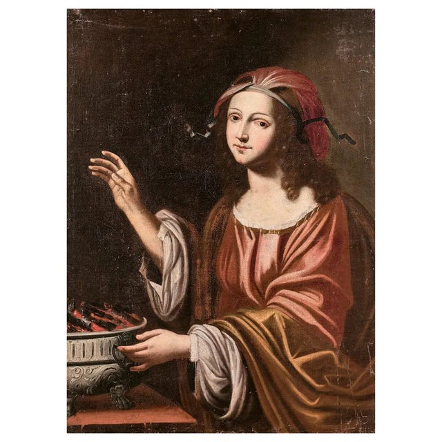 Italian School Artist, Allegory of Winter, 1600s, Oil on Canvas For Sale - Image 7 of 7