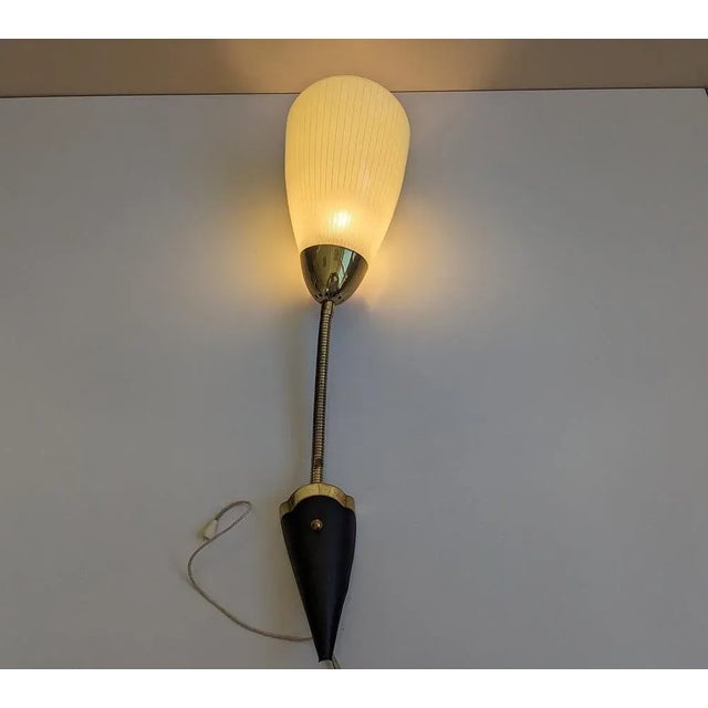 Mid-Century Modern Wall Lamp Swan Neck, Germany, 1950s For Sale - Image 3 of 11