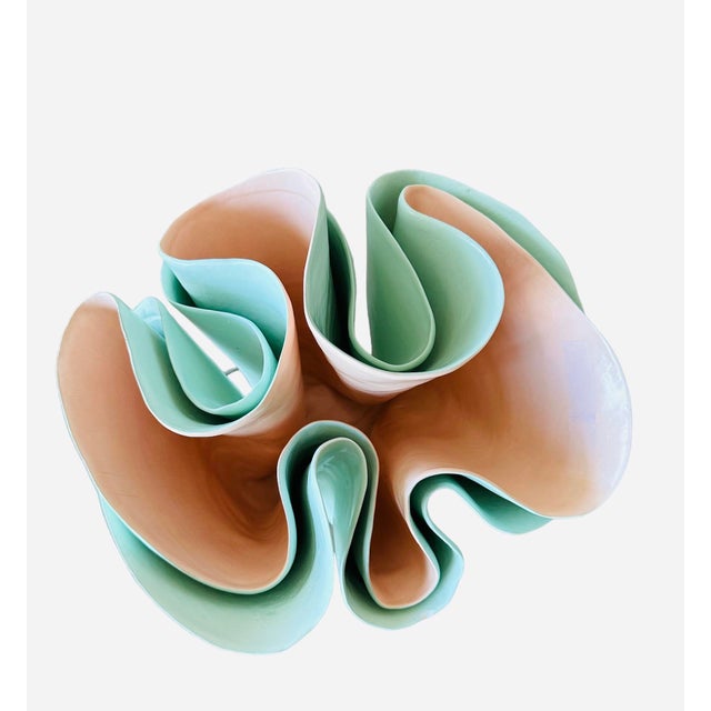 Contemporary 1980s Handmade Mid Century Modern Decorative Pottery Vase For Sale - Image 3 of 6