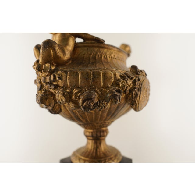 1990s Neoclassical Gilt Ornate Urn For Sale - Image 10 of 18