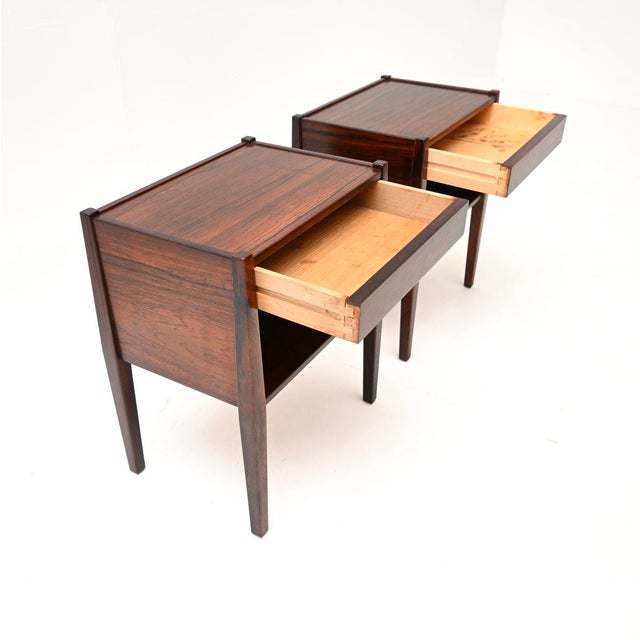 Vintage Danish Bedside Cabinets attributed to Poul Hundevad, 1960, Set of 2 For Sale - Image 6 of 11