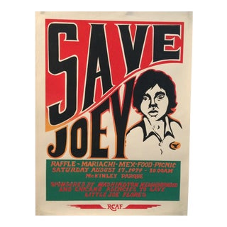1974 Save Joey Poster by the Rcaf Royal Chicano Art Force For Sale