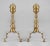 Pair of early 19th Century American brass andirons. The ribbed and turned finials and plinths are typical of the 1830’s....