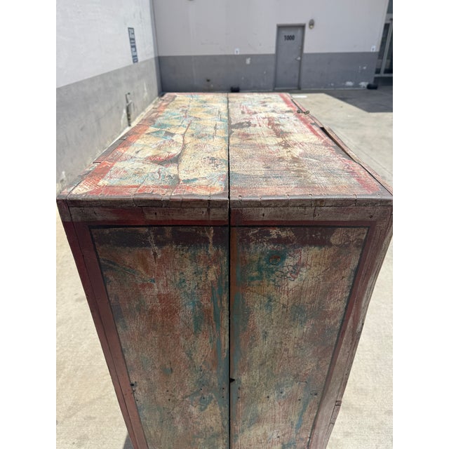 Tan 1990s Prized Rare Richard Warholic Painted Cabinet Art Piece Florida Artist For Sale - Image 8 of 14