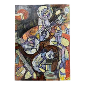 "Glo" Abstract Cubist Figurative Painting by Karl James B.1969