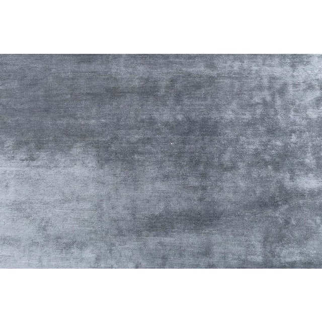 Monochrome Steel Gray Modern Wool Rug by Doris Leslie Blau For Sale - Image 4 of 9