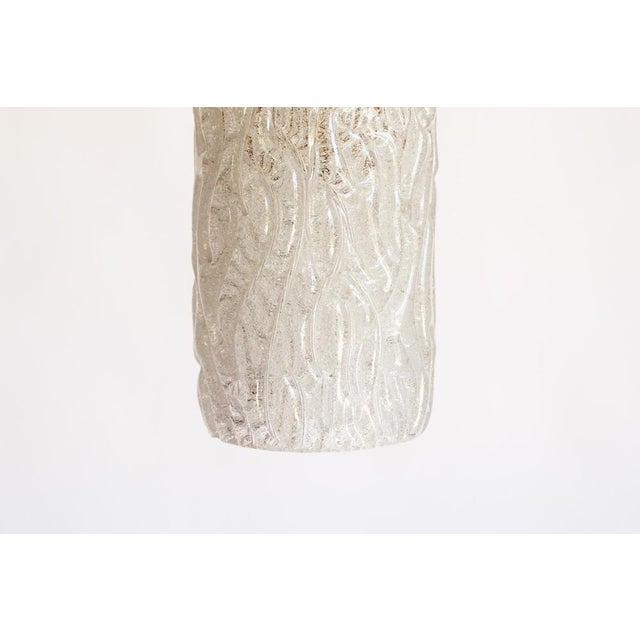 Small Riffle Pendant Lamp in Glass and Brass attributed to Kalmar Franken KG, 1970s For Sale - Image 6 of 10