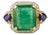 6.53 Carat Emerald Sapphire & Diamond 14k Gold Vintage Statement Ring Size 8 For Sale