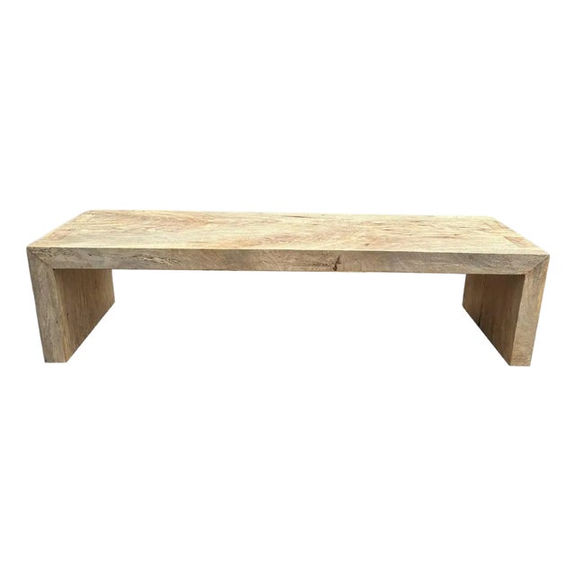 Sculptural Mango Wood Bench, Modern Organic, Stunning Wood Textures For Sale