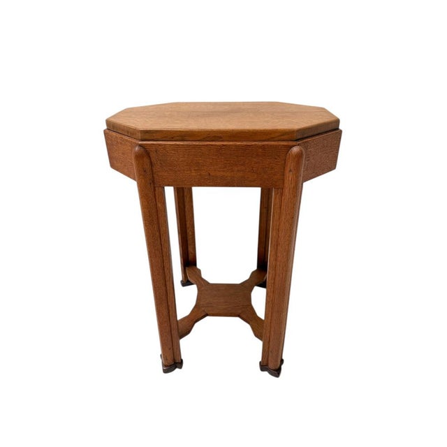 Art Deco Amsterdamse School Octagonal Side Table, 1920s For Sale - Image 9 of 10