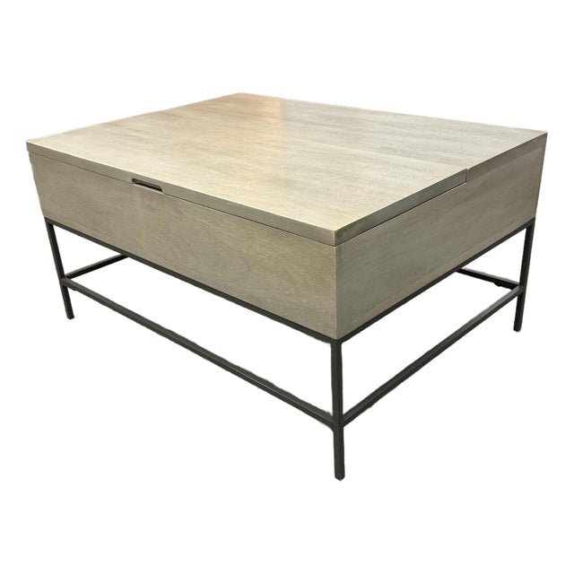 William Sonoma for West Elm Industrial Storage Pop-Up Coffee Table For Sale