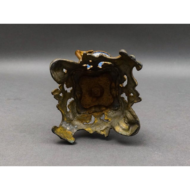 Sevres Style Antique French Hand Painted Porcelain Bronze Ormolu Mounts Urn Vase For Sale - Image 9 of 10