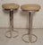 Vintage modern stools in the style of Milo Baughman with chrome bases and tufted seats. (Please confirm item location - NY...