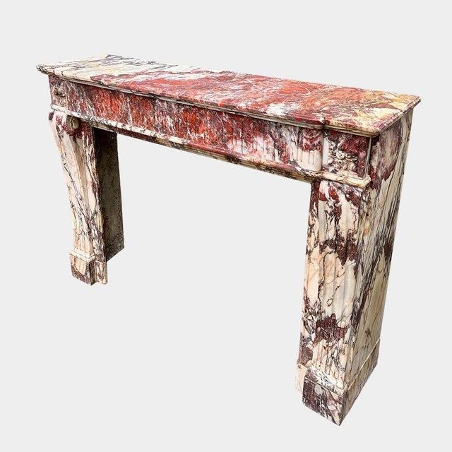 Early 19th Century Large Louis Xvi Breche Marble Fireplace Mantel, 1800 For Sale - Image 5 of 11