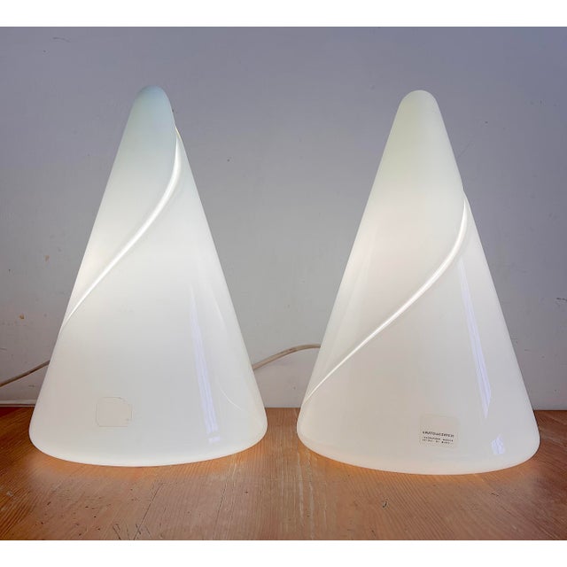 Cone-Shaped Lamps in Murano Glass, 1970s, Set of 2 For Sale - Image 7 of 11