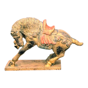 Early 20th Century Reproduction of Tang Dynasty Chinese Carved Wooden Horse Large