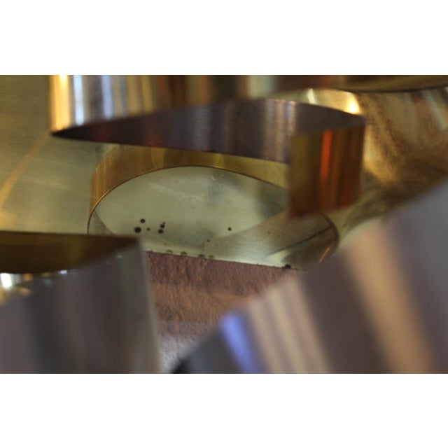 1989 Curtis Jere Brass & Chrome Flash Ribbon Wall Sculpture For Sale In Fayetteville, AR - Image 6 of 8