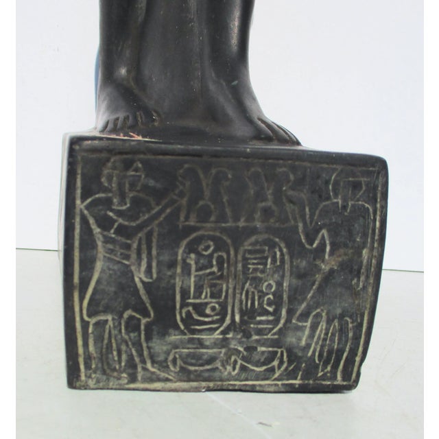 Stone 1980s Egyptian Hand Made Statue of Pharaoh For Sale - Image 7 of 13