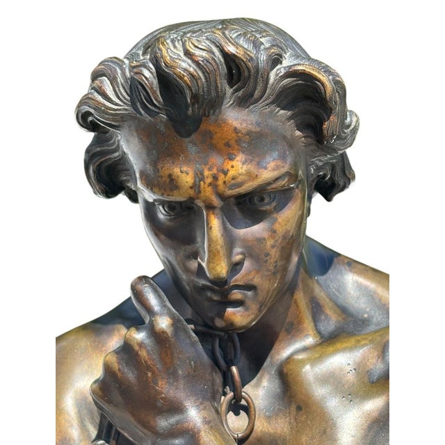 Metal Jean-Jacques Feuchère, Sculpture Depicting Spartacus, 1800s, Bronze For Sale - Image 7 of 10