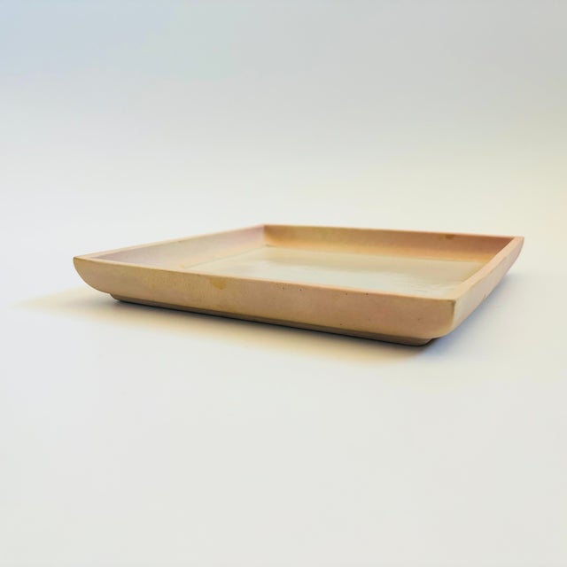 A vintage hand made pottery plate by Japanese ceramicist, Kazuo Takiguchi (born 1953). Carefully formed from a thick slab...
