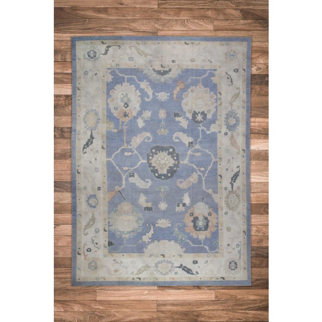Textile Modern Handmade Turkish Oushak Rug 12'8"x17'7" For Sale - Image 7 of 7