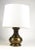 1970s Brass-Colored Metal & Fabric Table Lamp from Raffia Italia, 1970 For Sale - Image 5 of 7
