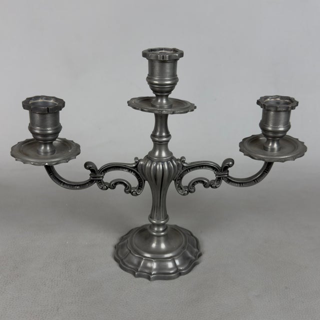 Vintage Three-Layer Pewter Candlesticks, 1960s, Set of 2 For Sale - Image 6 of 11