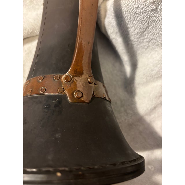 Rare Antique 1896 Royal Doulton Siliconware Stoneware Jug Copper Accents Sterling Silver Rim For Sale - Image 12 of 14