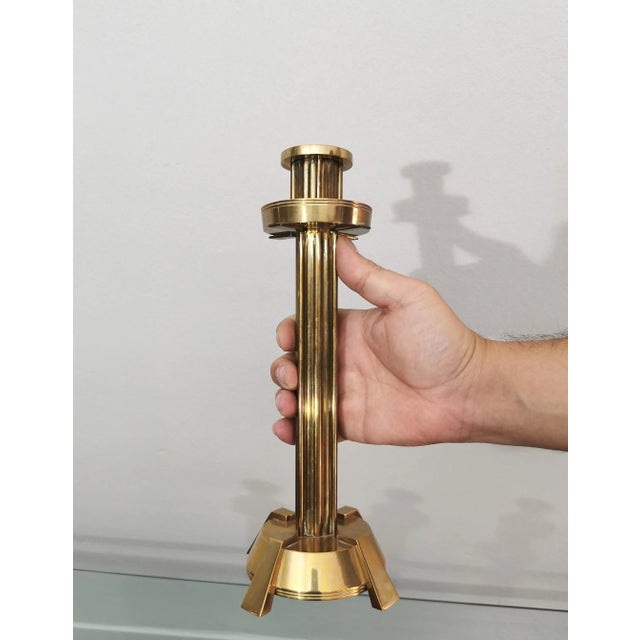 Vintage Italian Brass Candleholders, 1970s, Set of 4 For Sale - Image 10 of 11