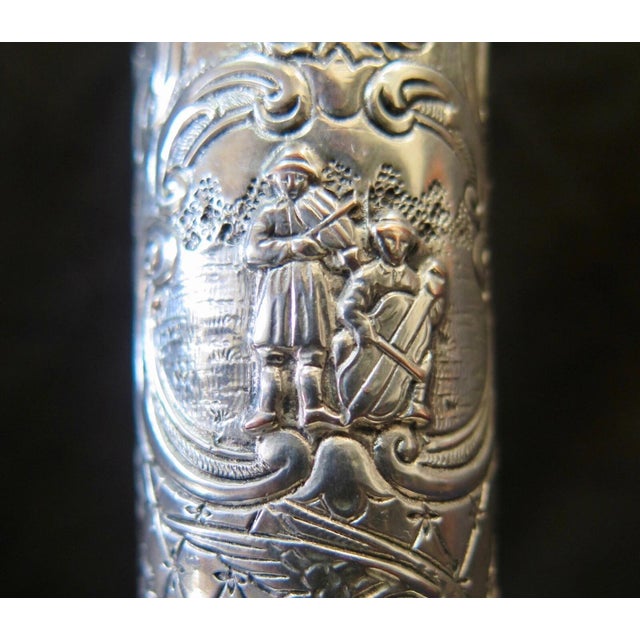 Early 20th Century Silver-plate Candlesticks with Continental Design - A Pair For Sale - Image 9 of 12