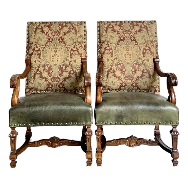 Vintage Boho Lillian August Throne Chairs - A Pair For Sale