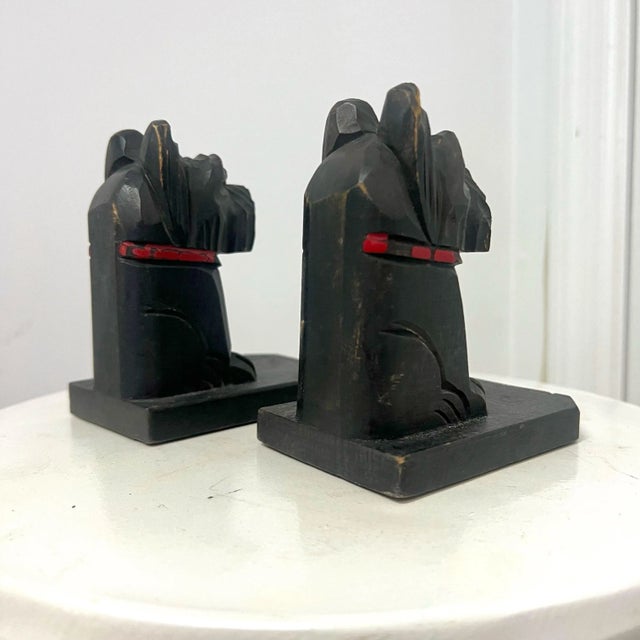 Vintage French Wood Terrier Bookends - a Pair For Sale In Charleston - Image 6 of 11