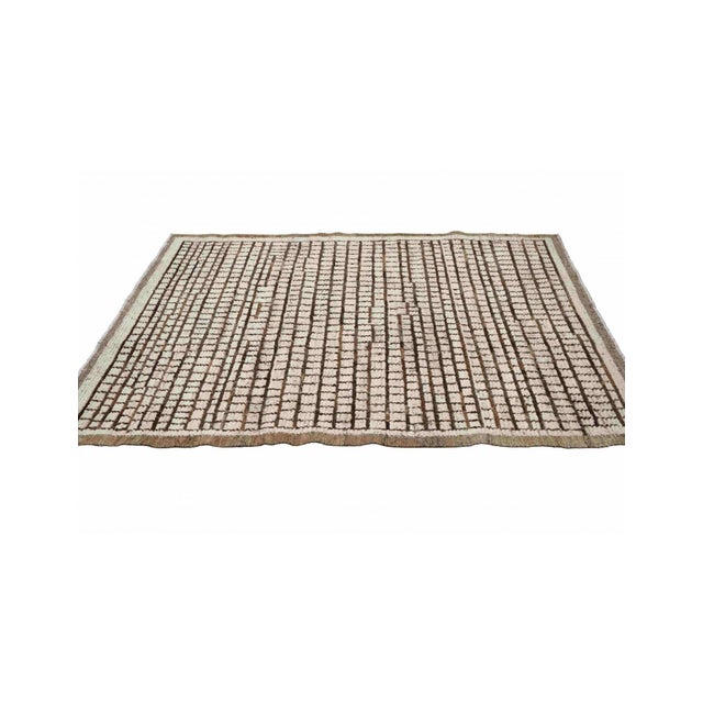 Hand knotted unique rug newly made in Afghanistan using hand spun wool.