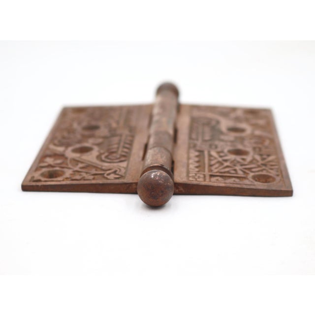 Traditional Antique 4 X 4 In. Aesthetic Cast Iron Butt Door Hinge For Sale - Image 3 of 4