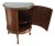 1920s Demi-Lune Commode, Marquetry, Two Doors, Two Shelves, Glass Top For Sale