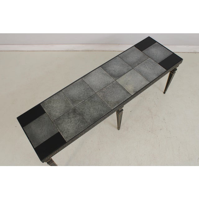 Neoclassical Ebony & Smoked Mirror Top Console Table For Sale In Philadelphia - Image 6 of 14