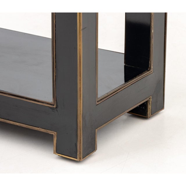Late 20th Century Maison Jansen Attr. Black Lacquered Console Table For Sale - Image 5 of 6