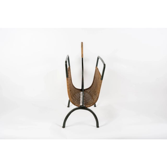 Leather Steering Magazine Rack by Jacques Adnet, 1950s For Sale - Image 6 of 7