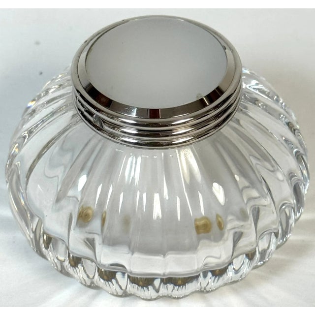 Metal Cartier 'Must de Cartier' Crystal & Silverplate Mellon Inkwell For Sale - Image 7 of 8