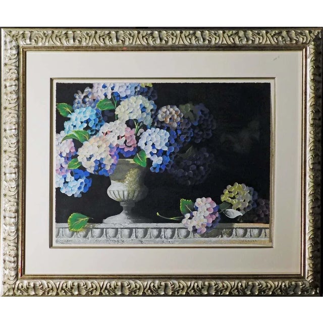 James Jensen "Sogno Di Fiori" Serigraph With Original Pastel, Custom Framed For Sale