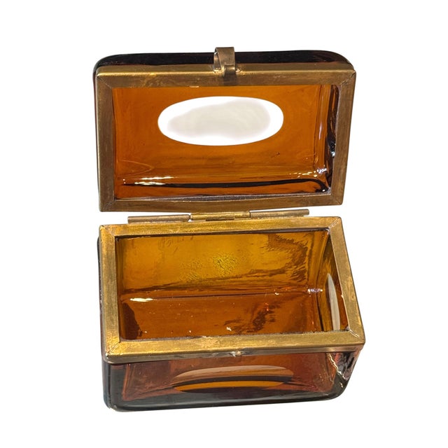 Amber Italian Glass Box For Sale - Image 8 of 10