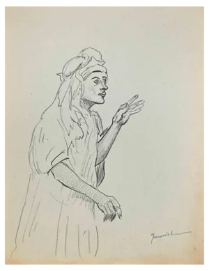 Pierre Georges Jeanniot, The Sorcerer, Original Drawing, 1890s
