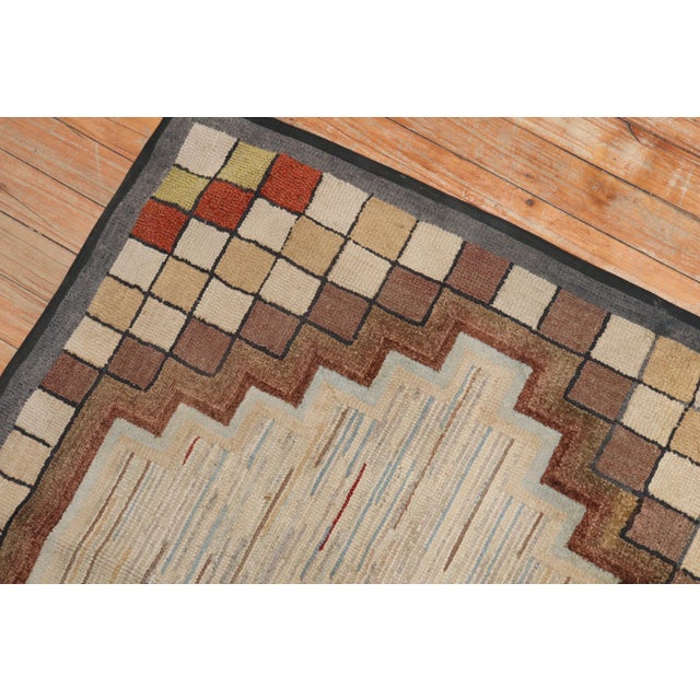 Mid 20th Century Mid 20th Century Tribal American Hooked Rug For Sale - Image 5 of 18